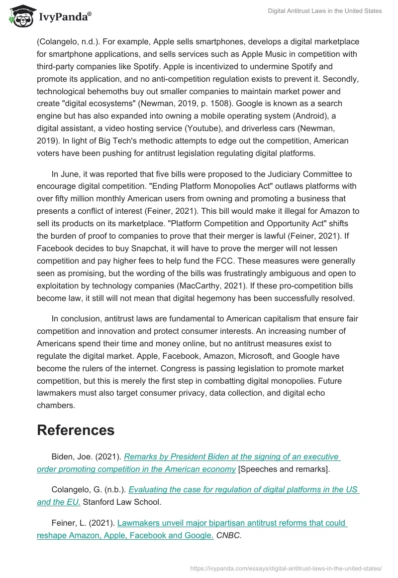 Digital Antitrust Laws in the United States. Page 2