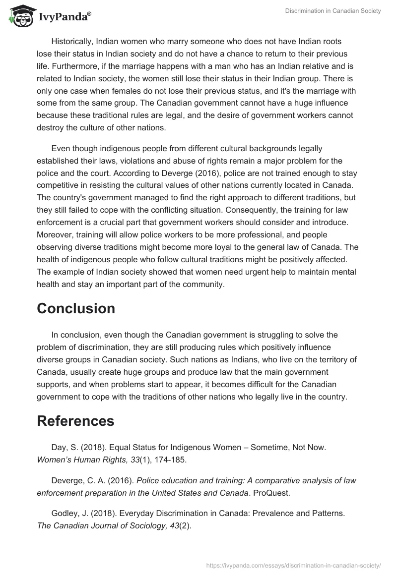 Discrimination in Canadian Society. Page 2