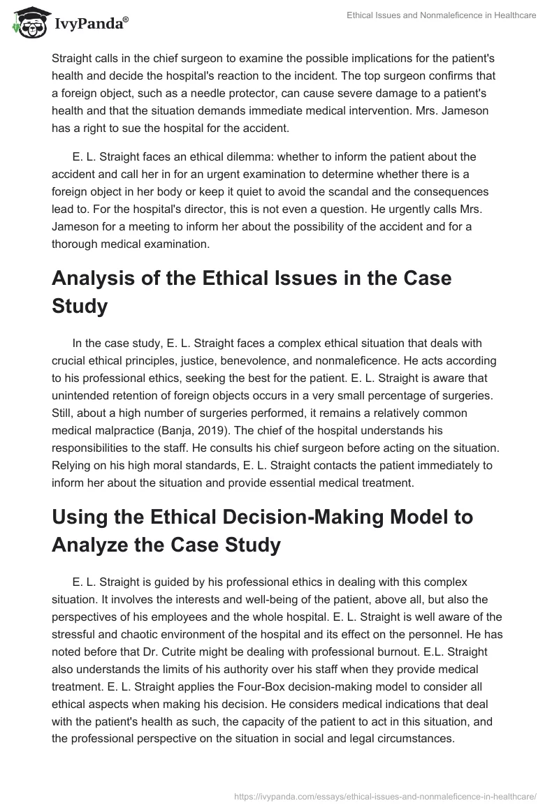 Ethical Issues and Nonmaleficence in Healthcare. Page 2