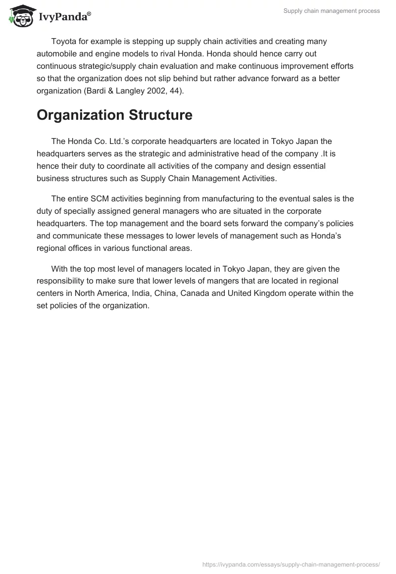 Supply chain management process. Page 5
