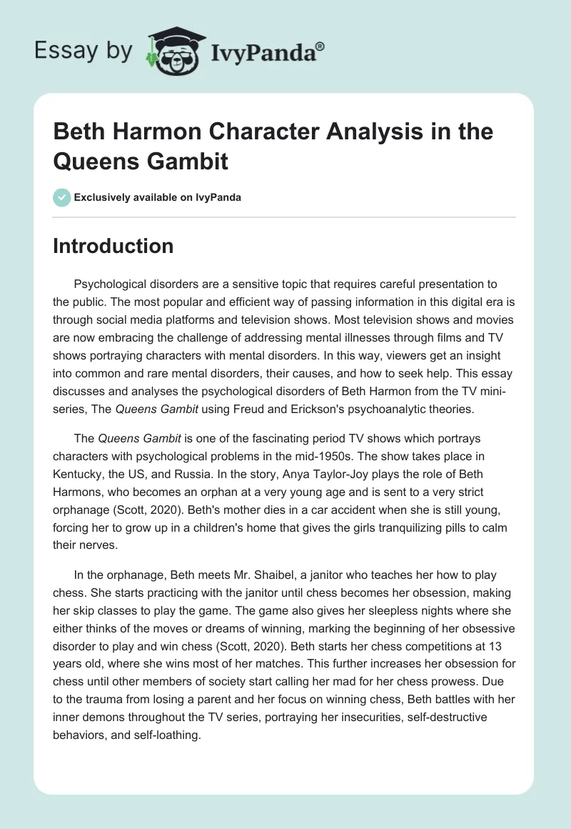 What is Beth Harmon's Personality Type?: The Queen's Gambit and The INTP  Growth Path 