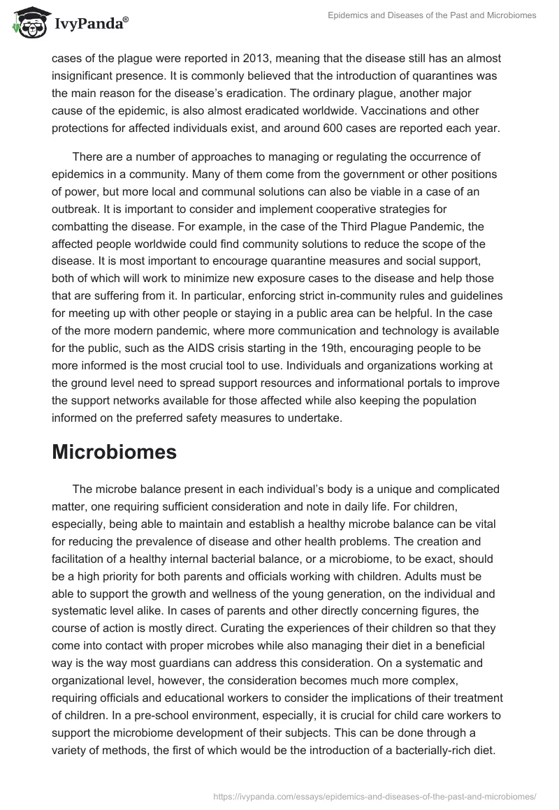 Epidemics and Diseases of the Past and Microbiomes. Page 2