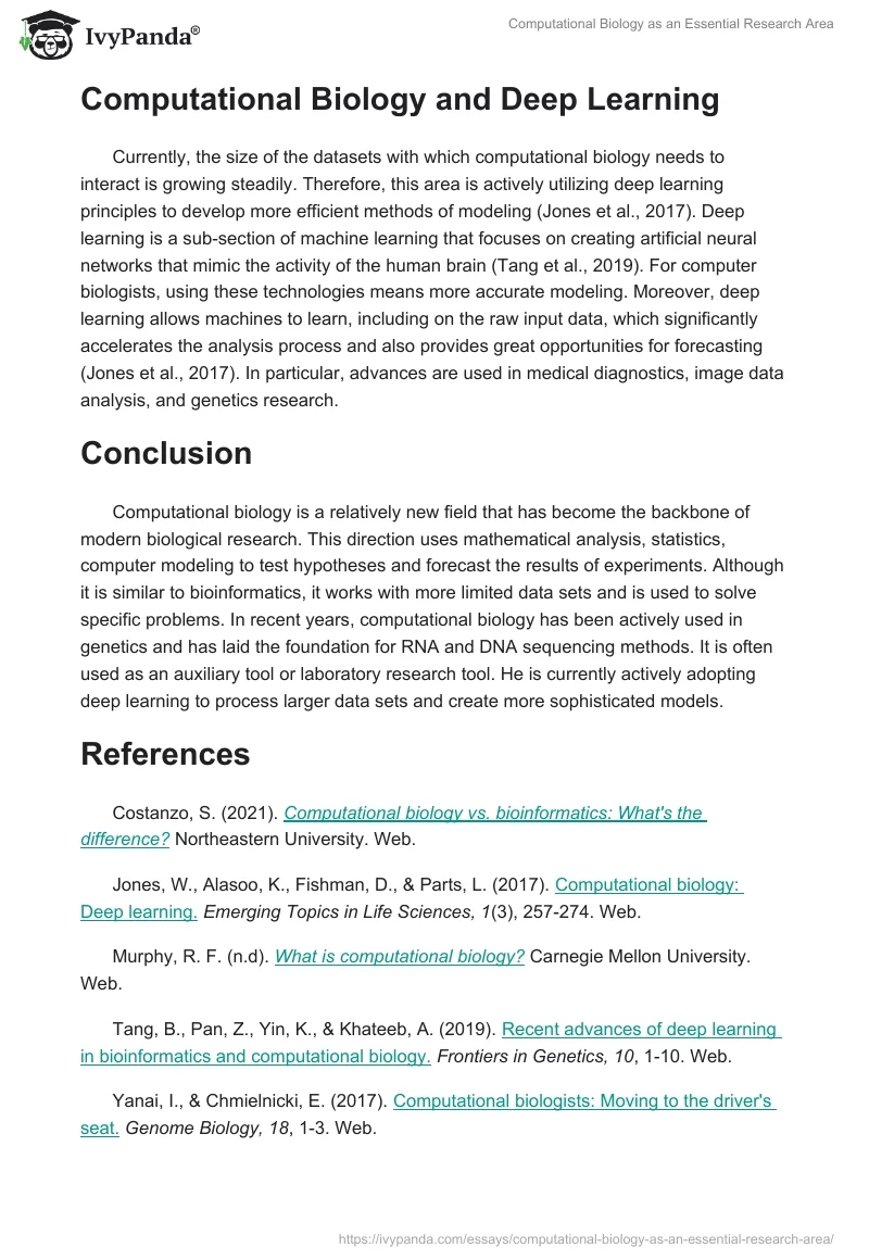 Computational Biology as an Essential Research Area. Page 3