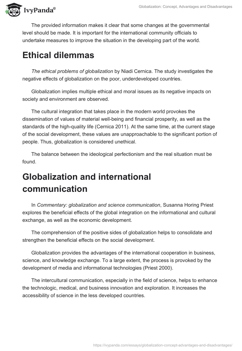 Globalization: Concept, Advantages and Disadvantages. Page 3