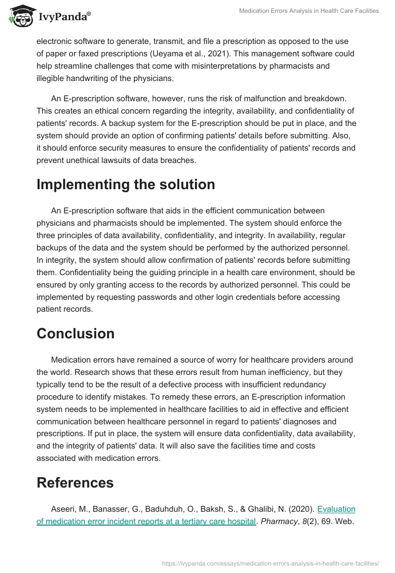 Medication Errors Analysis in Health Care Facilities. Page 4