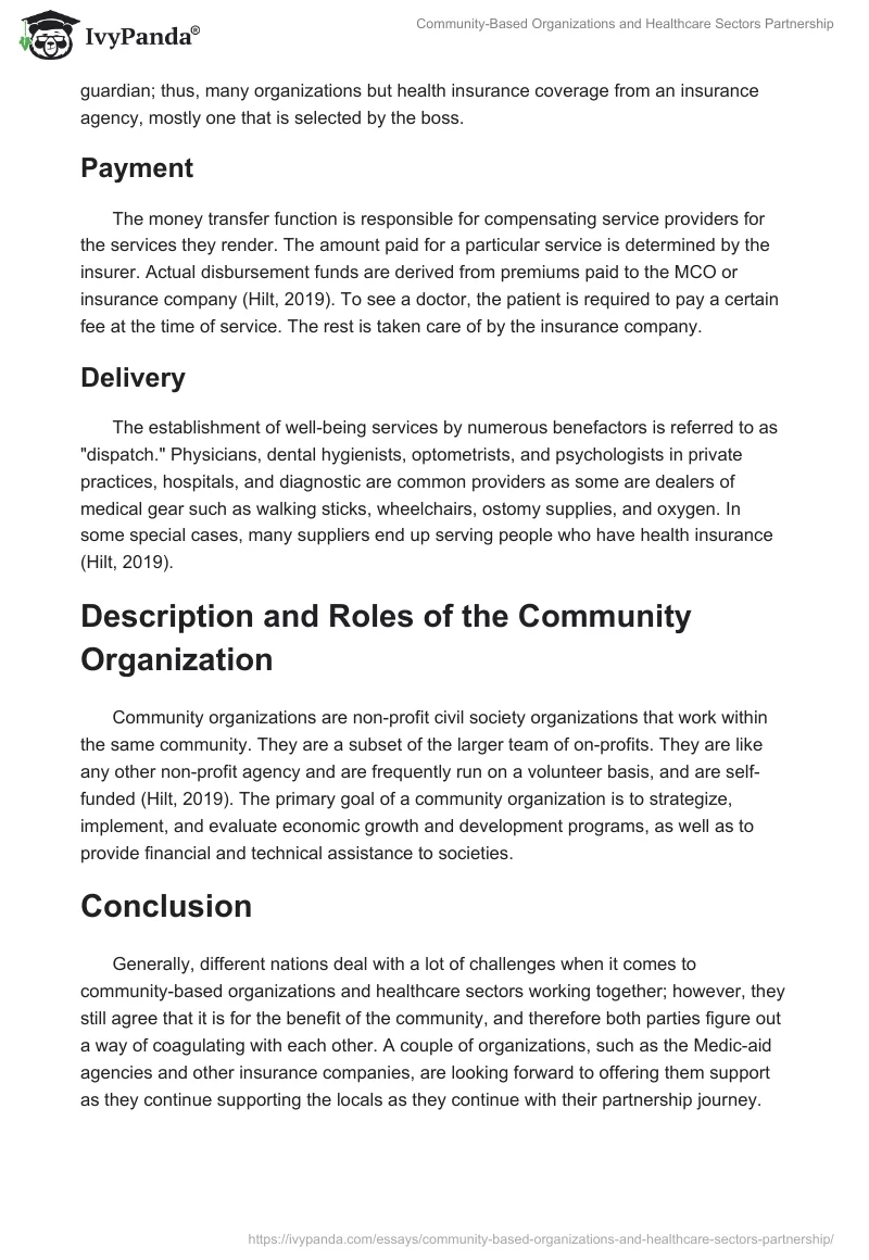 Community-Based Organizations and Healthcare Sectors Partnership. Page 2