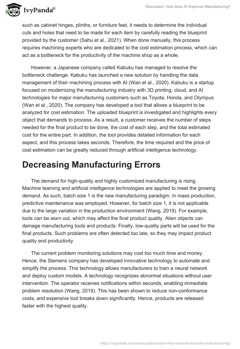 Discussion: How Does AI Improves Manufacturing?. Page 4