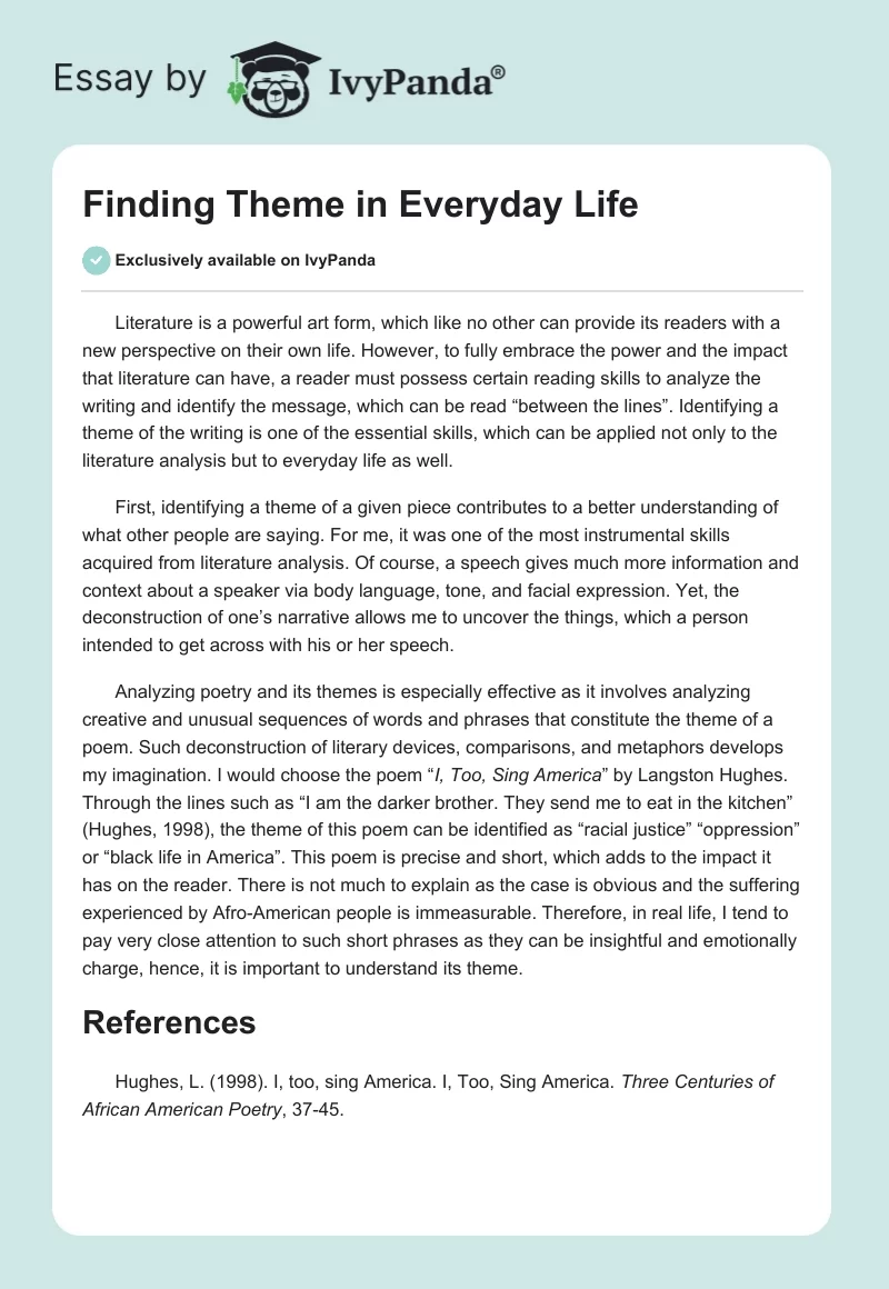 Finding Theme in Everyday Life. Page 1