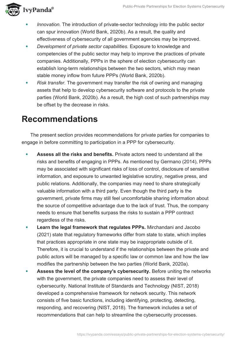 Public-Private Partnerships for Election Systems Cybersecurity. Page 4