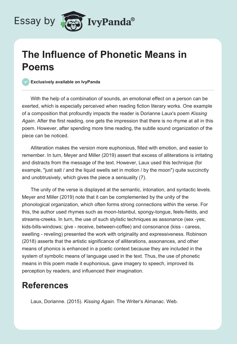 The Influence of Phonetic Means in Poems. Page 1