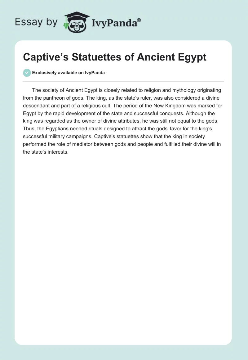 Captive’s Statuettes of Ancient Egypt. Page 1