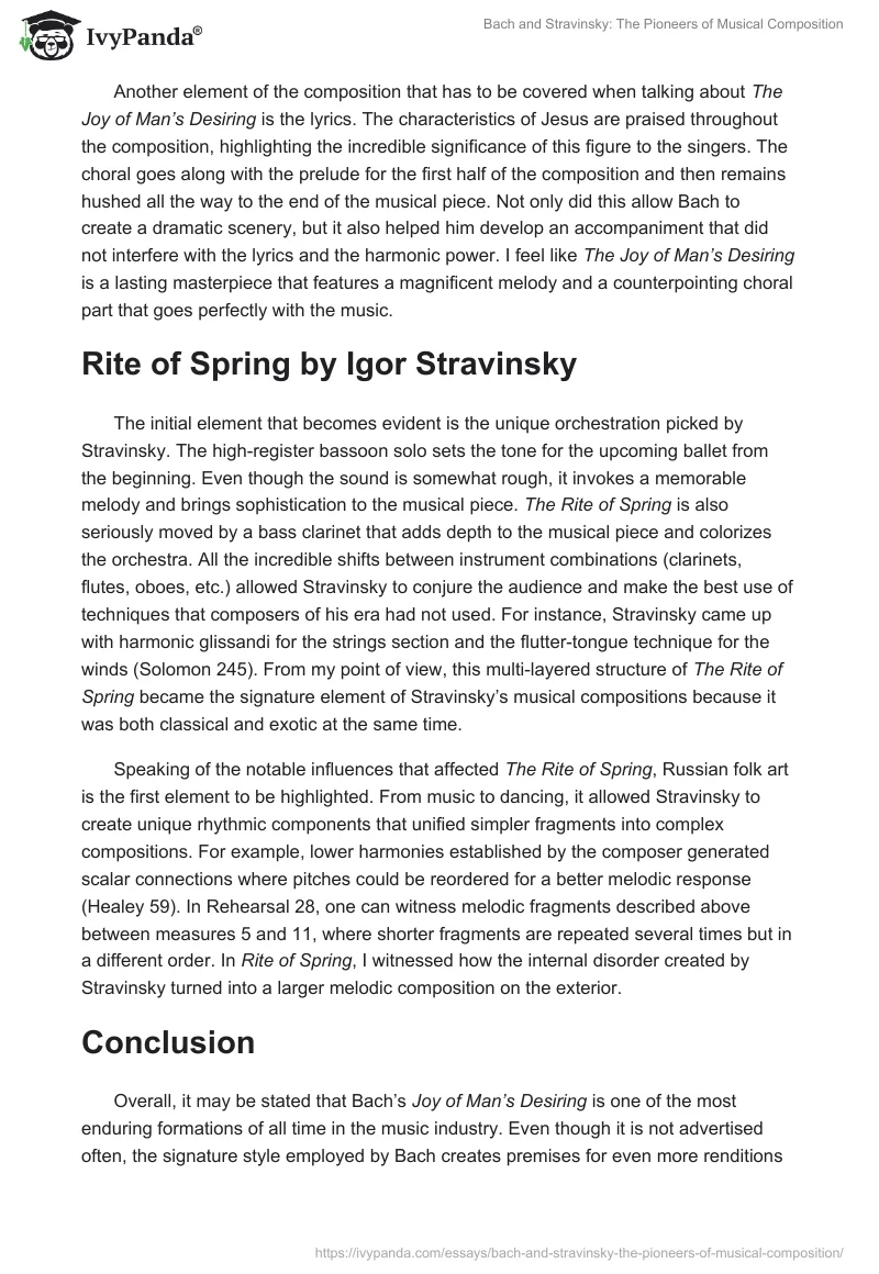 Bach and Stravinsky: The Pioneers of Musical Composition. Page 2