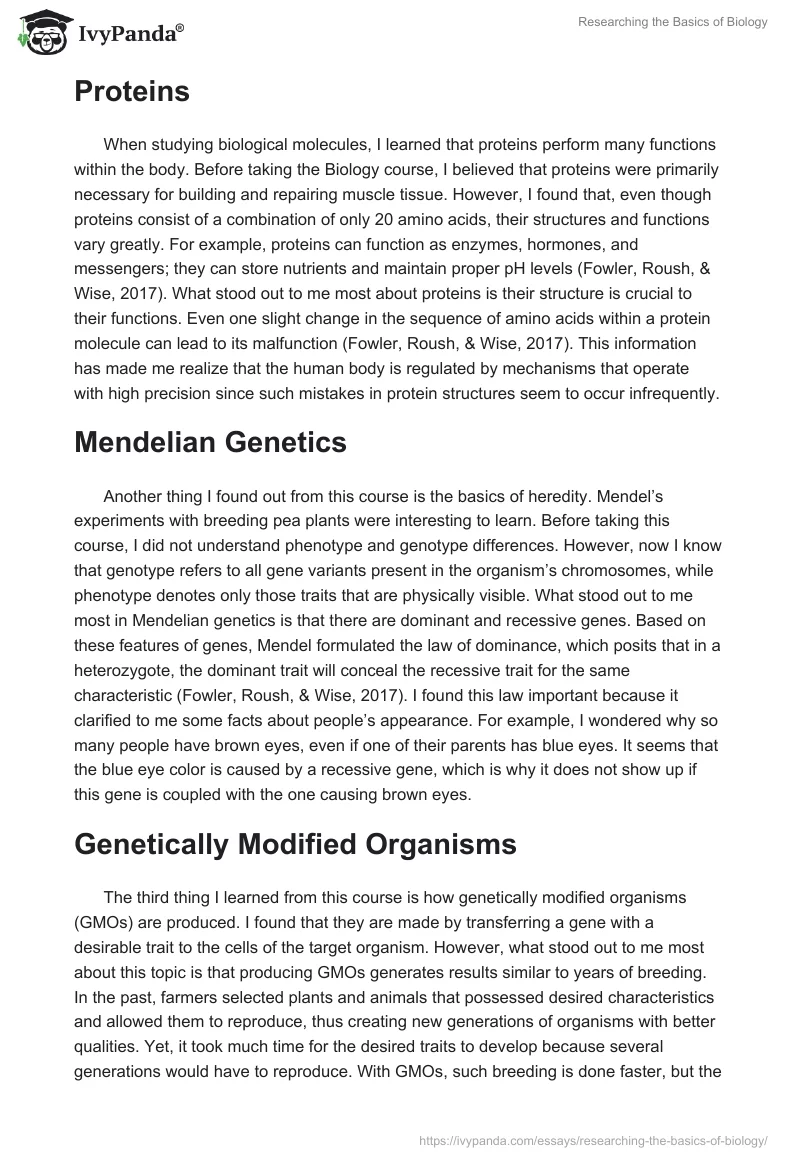 Researching the Basics of Biology. Page 2