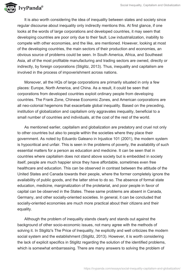 Social Inequality, Capitalism, and Globalization. Page 2