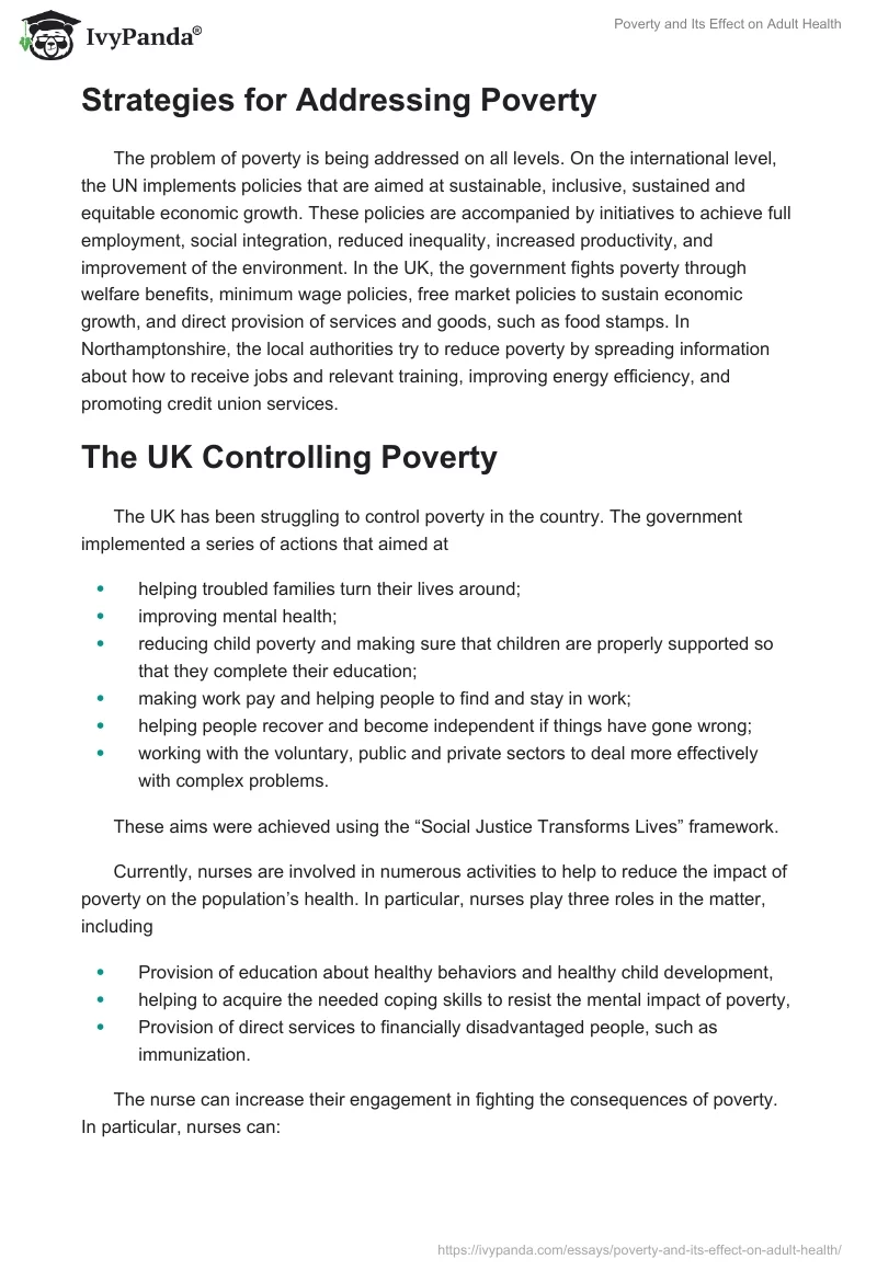 Poverty and Its Effect on Adult Health. Page 2