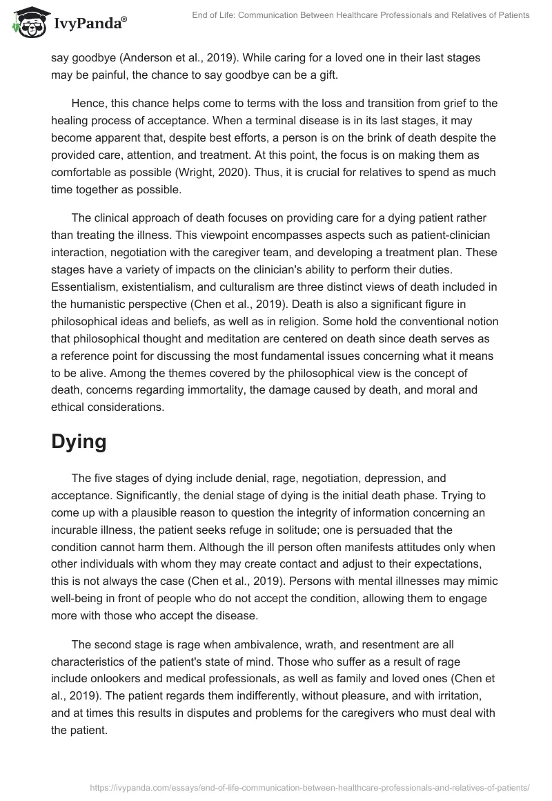 End of Life: Communication Between Healthcare Professionals and Relatives of Patients. Page 2