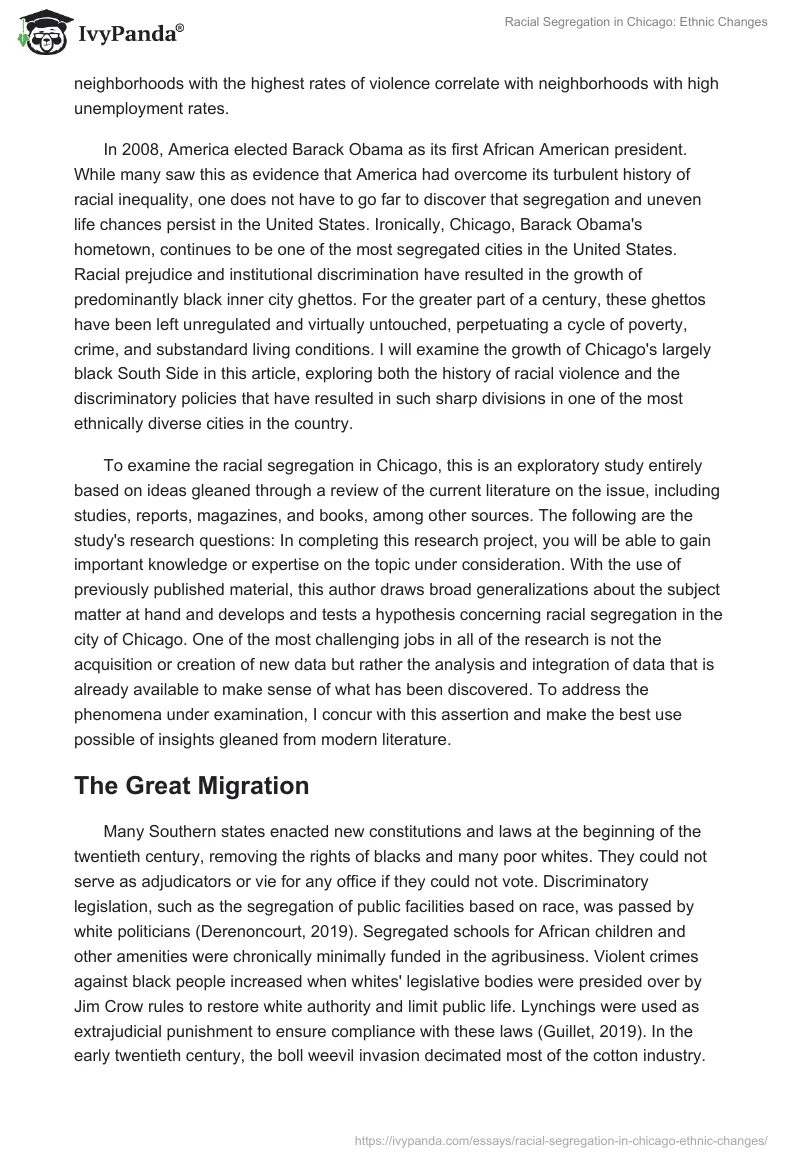 Racial Segregation in Chicago: Ethnic Changes. Page 2