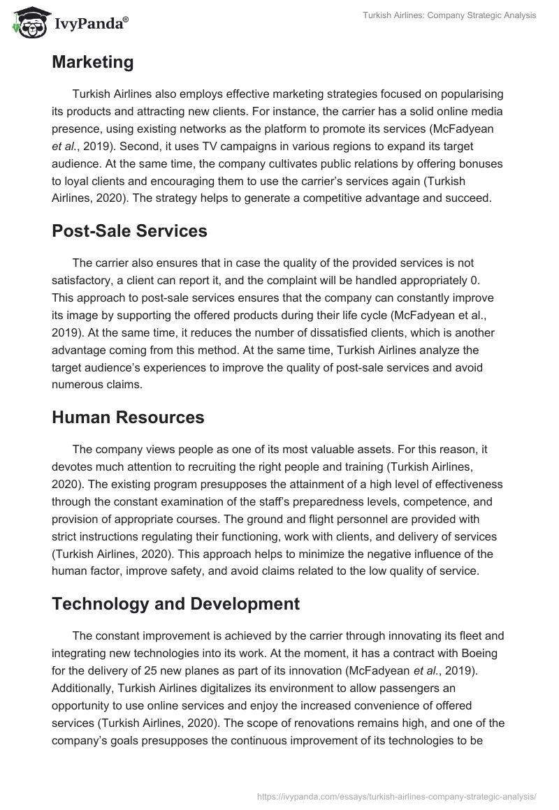 Turkish Airlines: Company Strategic Analysis. Page 3