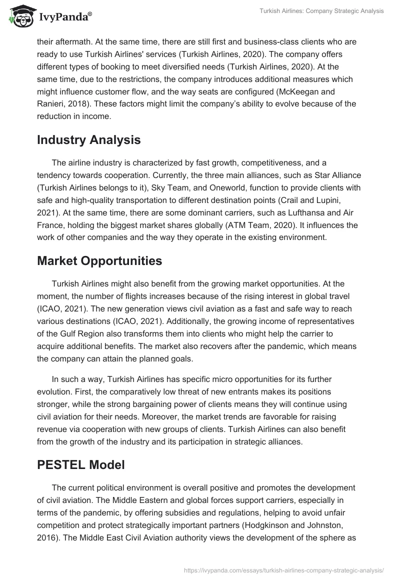 Turkish Airlines: Company Strategic Analysis. Page 5