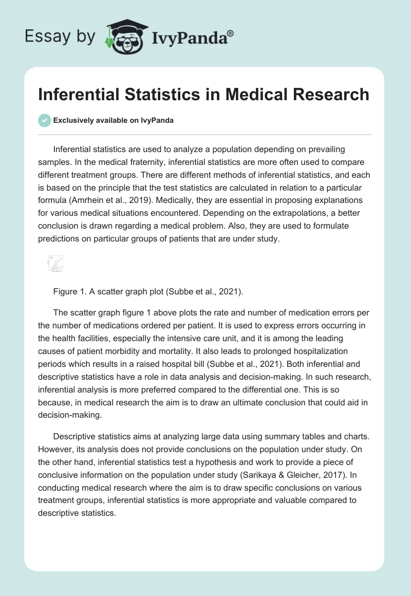 Inferential Statistics in Medical Research. Page 1