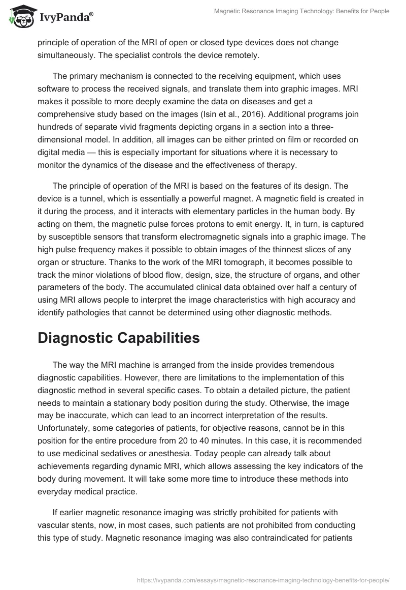 Magnetic Resonance Imaging Technology: Benefits for People. Page 2