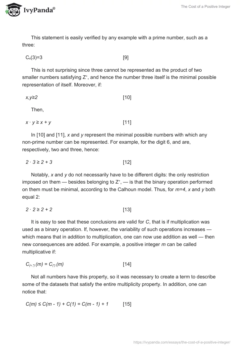 The Cost of a Positive Integer. Page 4