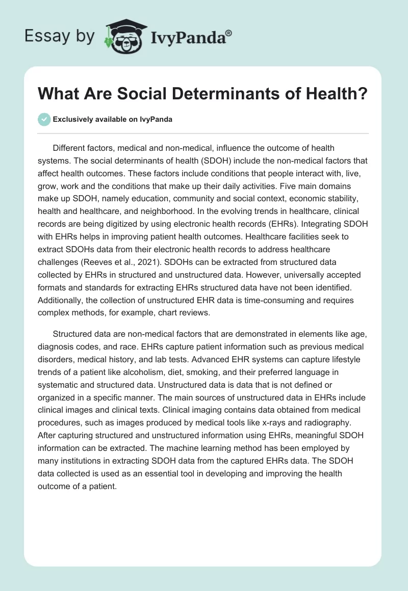 What Are Social Determinants of Health?. Page 1