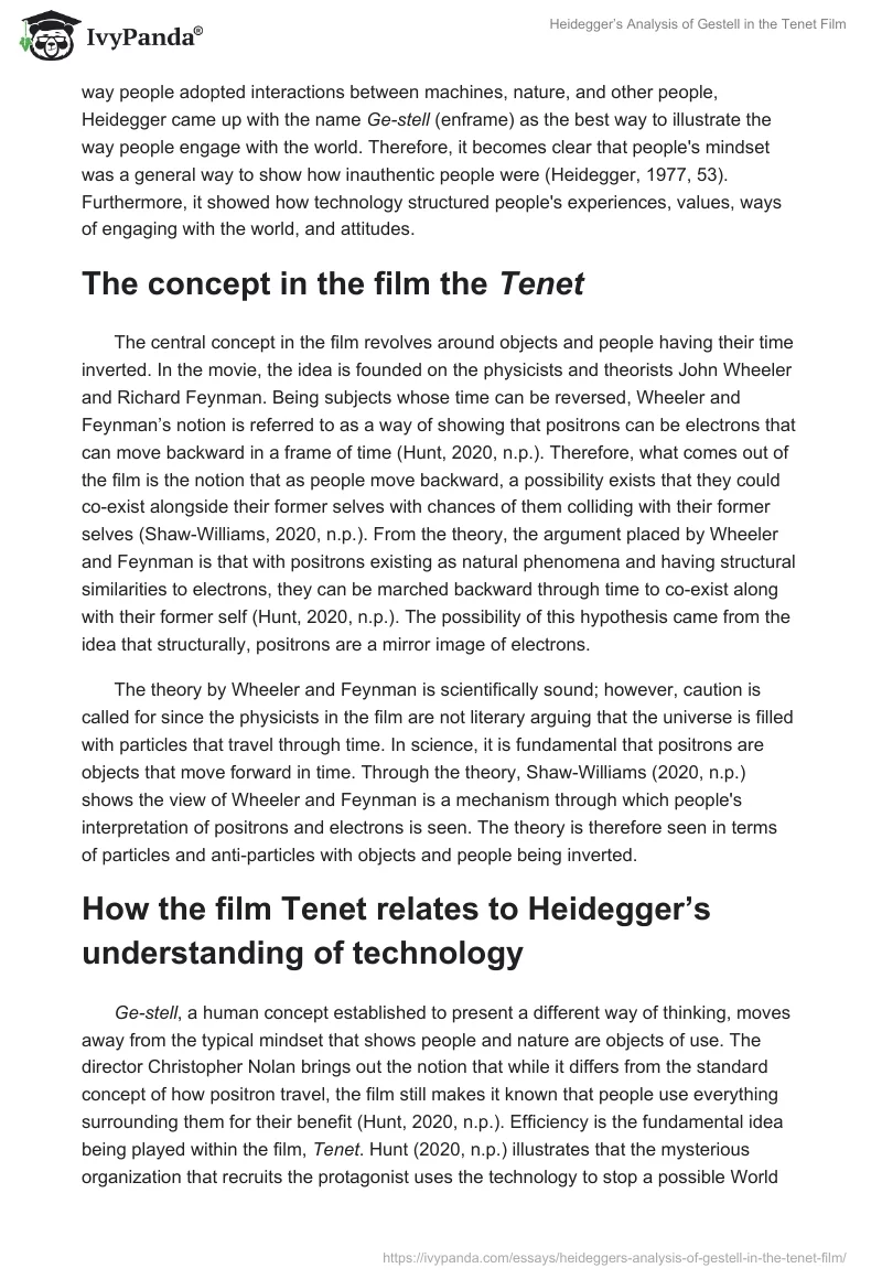 Heidegger’s Analysis of Gestell in the Tenet Film. Page 2