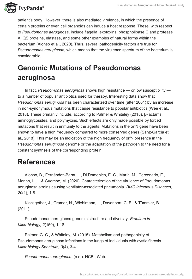Pseudomonas Aeruginosa: A More Detailed Study. Page 2