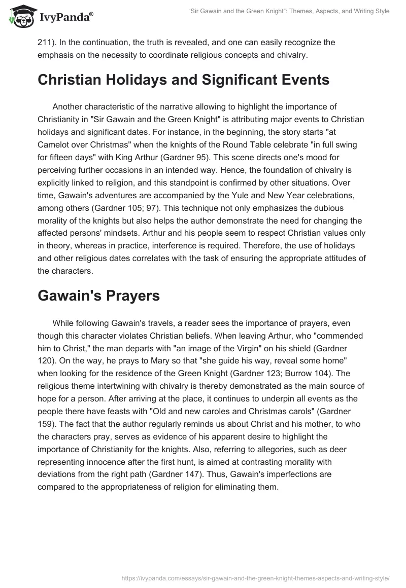 “Sir Gawain and the Green Knight”: Themes, Aspects, and Writing Style. Page 2