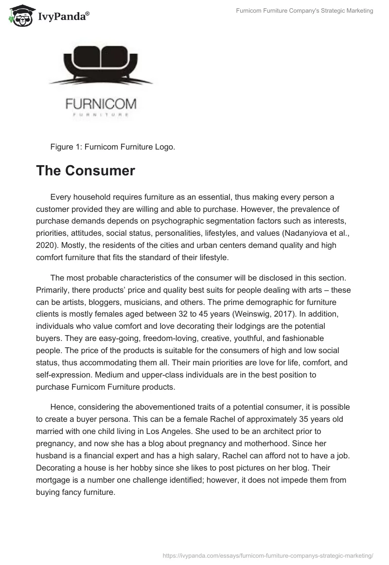 Furnicom Furniture Company's Strategic Marketing. Page 2