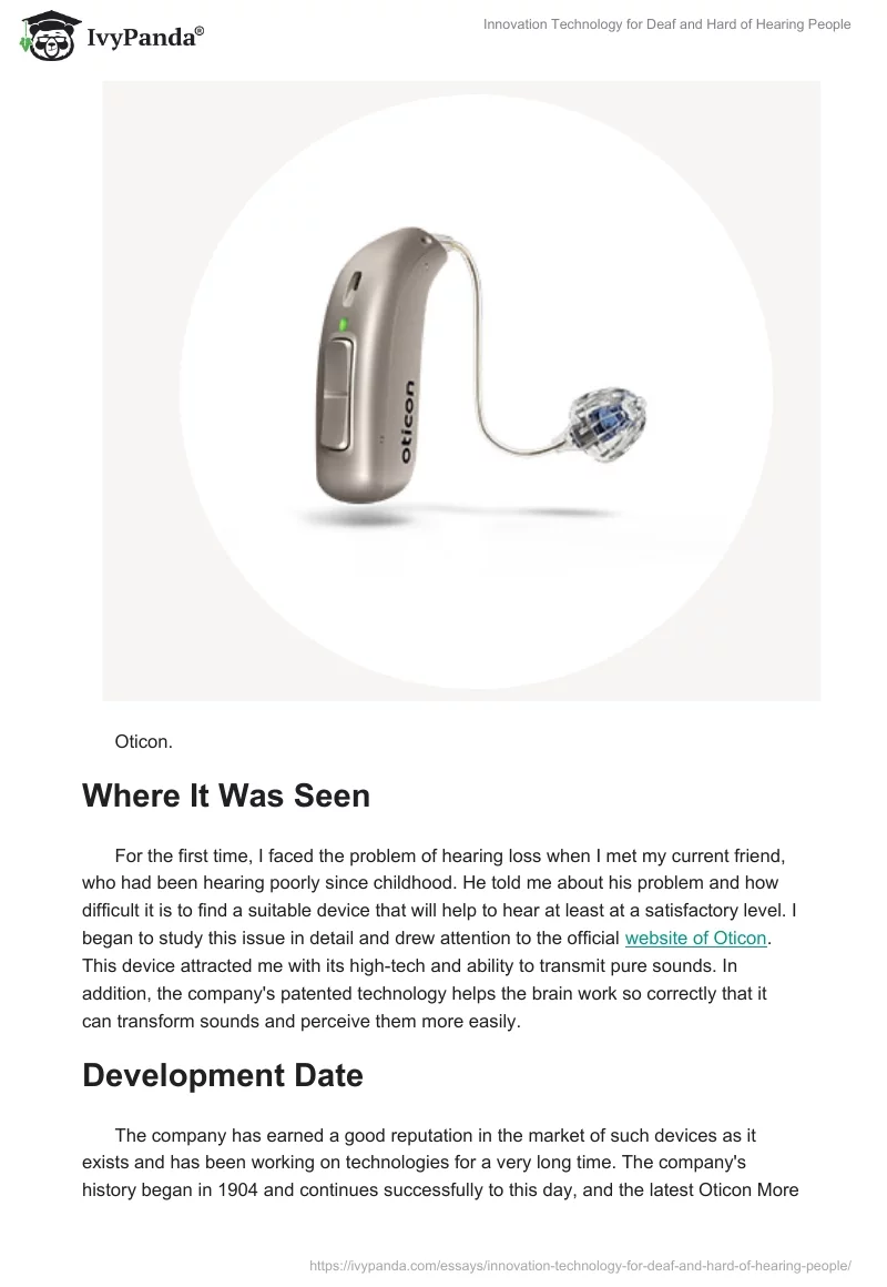 Innovation Technology for Deaf and Hard of Hearing People. Page 2