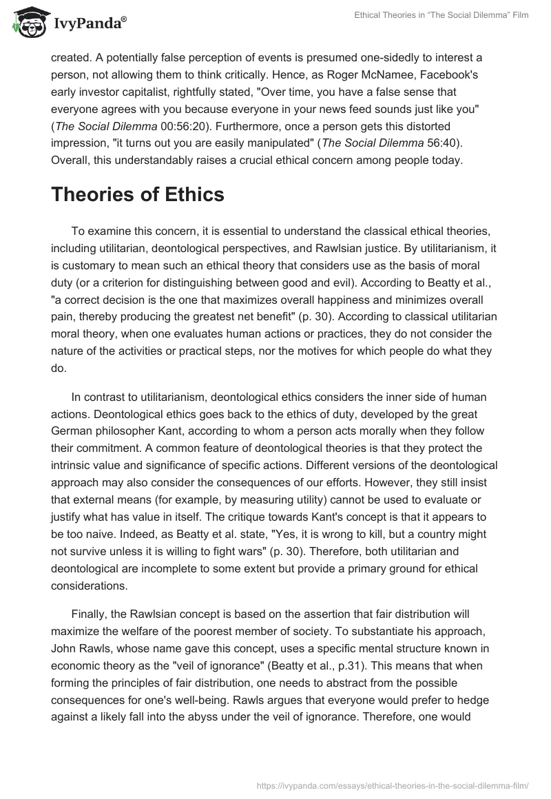 Ethical Theories in “The Social Dilemma” Film. Page 2