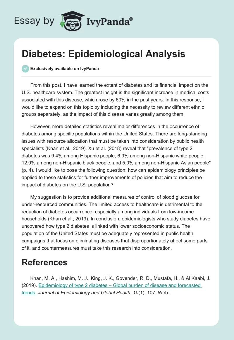Diabetes: Epidemiological Analysis. Page 1