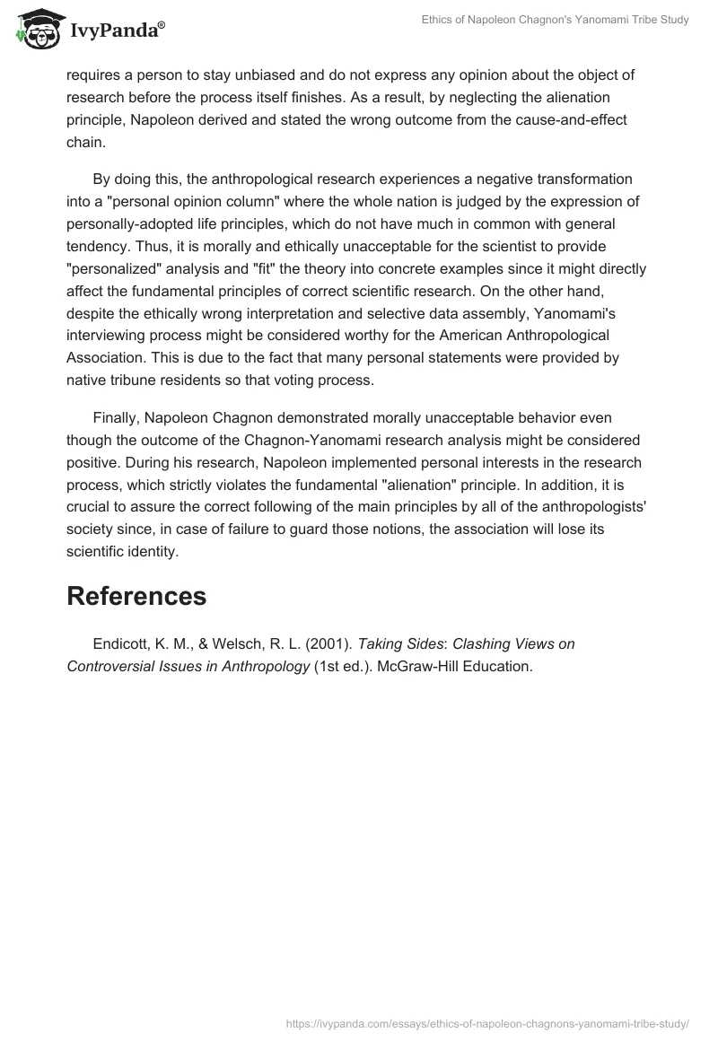 Ethics of Napoleon Chagnon's Yanomami Tribe Study. Page 2