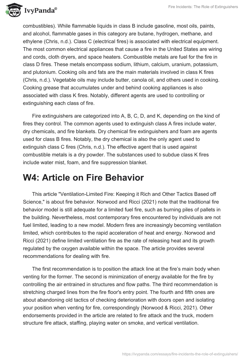 Fire Incidents: The Role of Extinguishers. Page 2