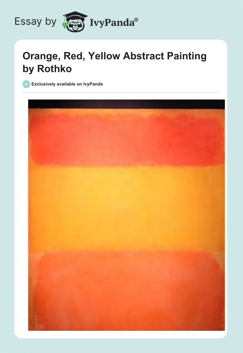 Orange, Red, Yellow Abstract Painting by Rothko. Page 1