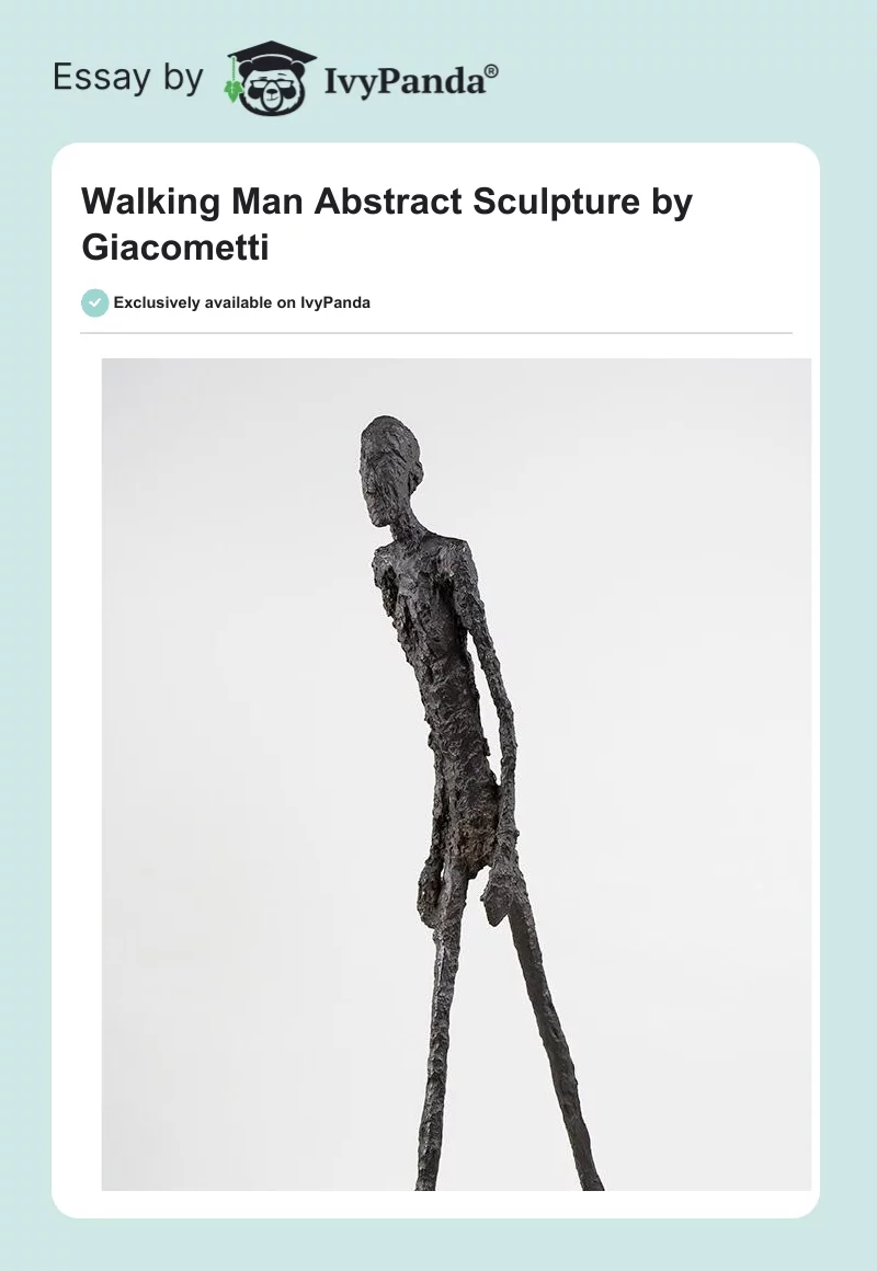 "Walking Man" Abstract Sculpture by Giacometti. Page 1