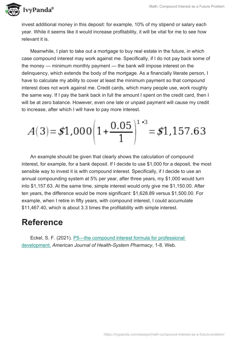 Math: Compound Interest as a Future Problem. Page 2