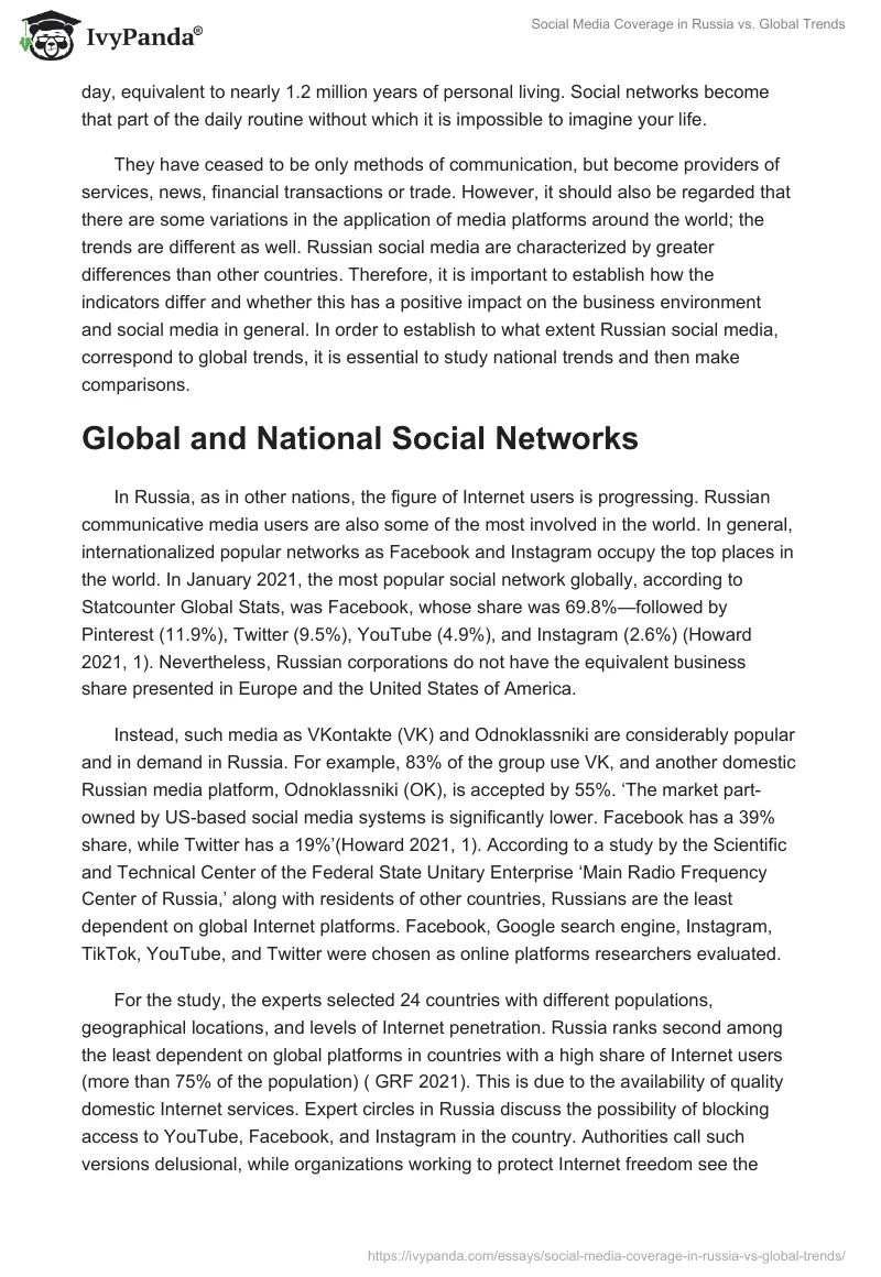 Social Media Coverage in Russia vs. Global Trends. Page 2