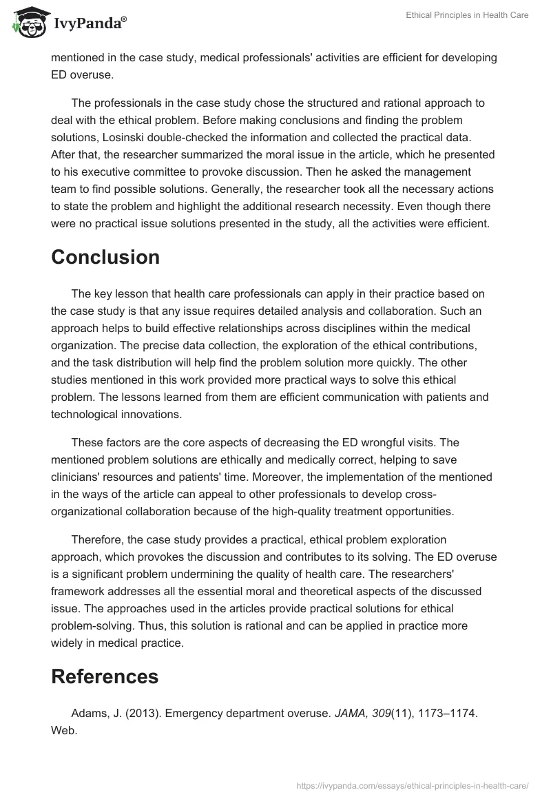 Healthcare Ethics: Tackling ED Overutilization. Page 4