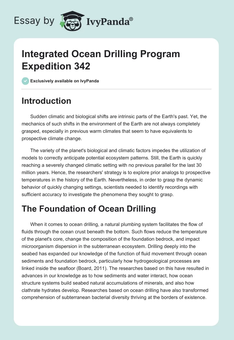 Integrated Ocean Drilling Program Expedition 342. Page 1