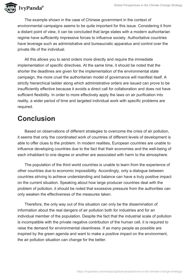 Global Perspectives in the Climate Change Strategy. Page 5