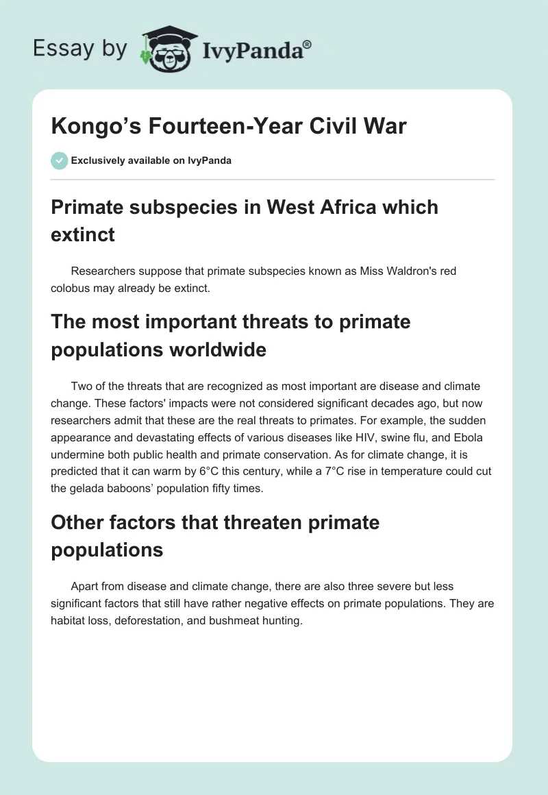 Kongo’s Fourteen-Year Civil War. Page 1