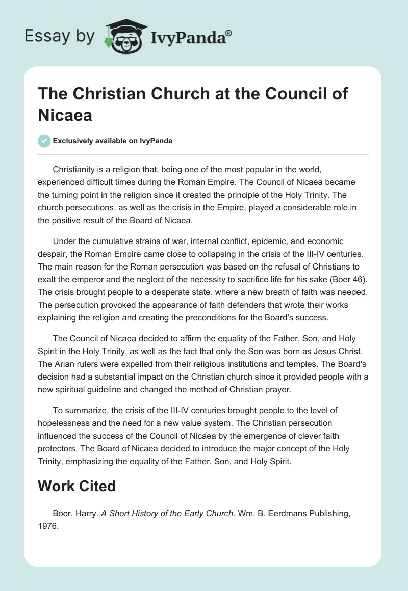 The Christian Church at the Council of Nicaea. Page 1