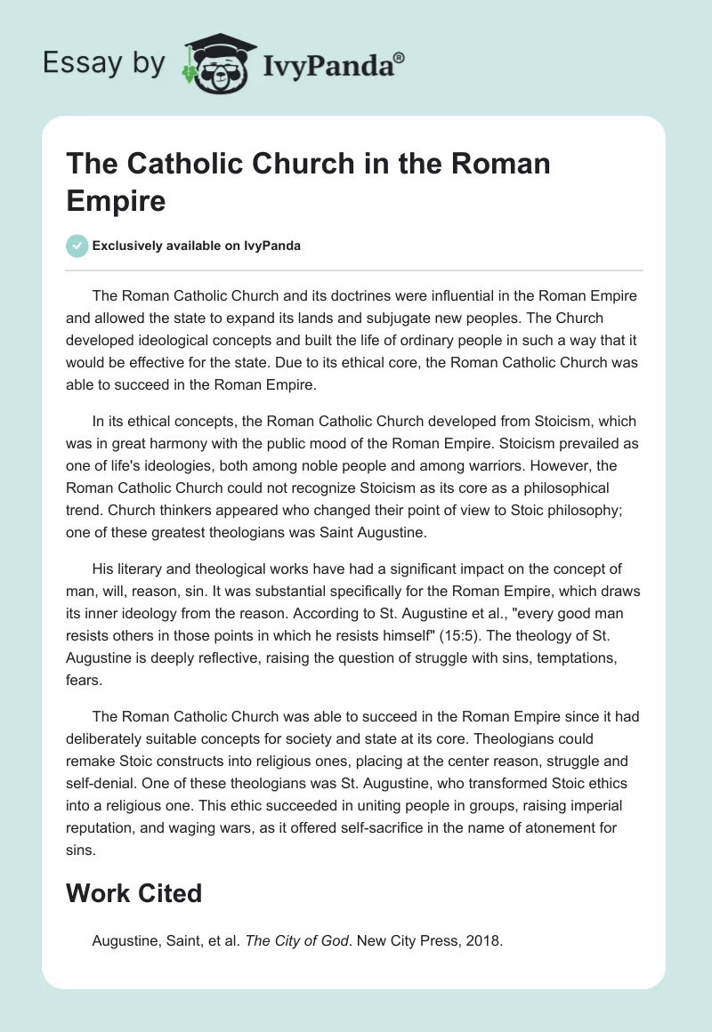 The Catholic Church in the Roman Empire. Page 1