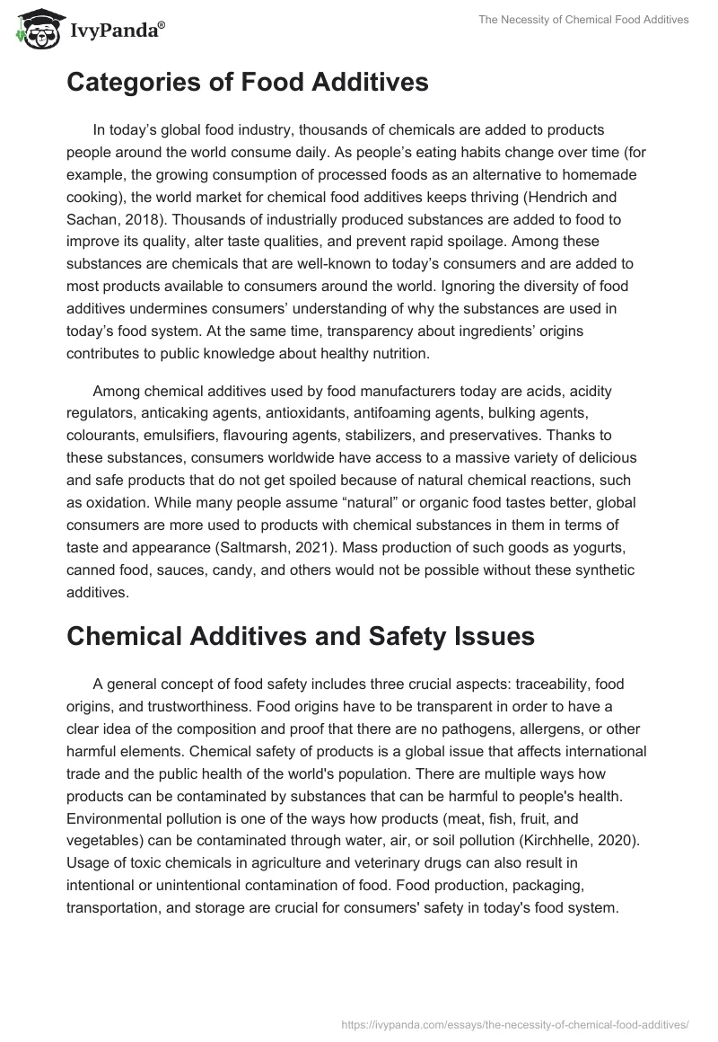 The Necessity of Chemical Food Additives. Page 3