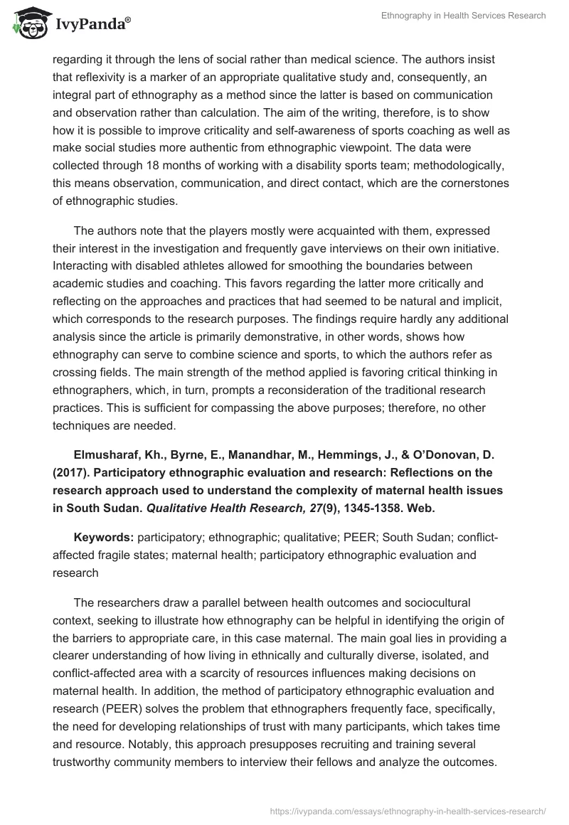 Ethnography in Health Services Research. Page 3