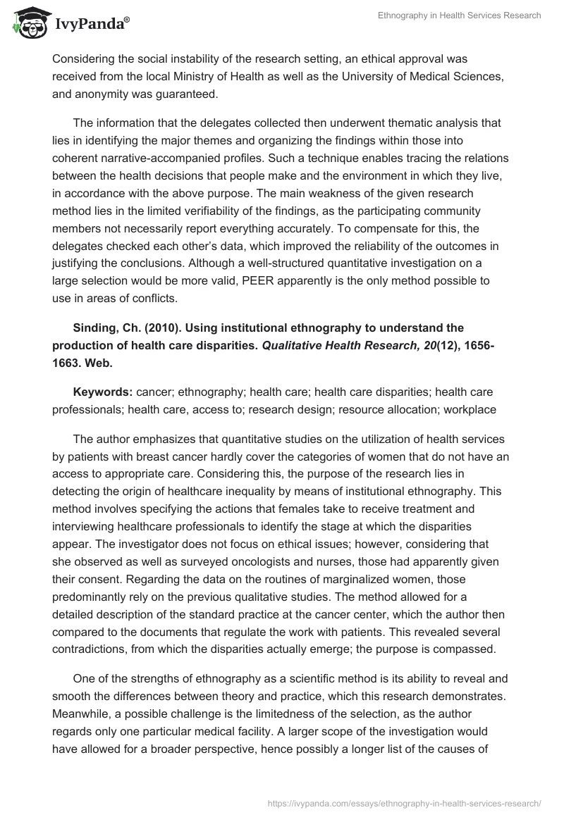 Ethnography in Health Services Research. Page 4