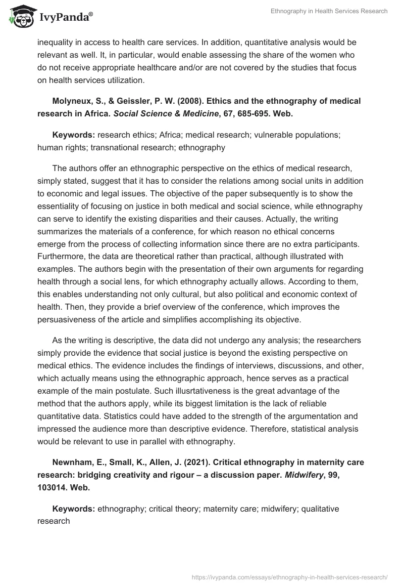Ethnography in Health Services Research. Page 5